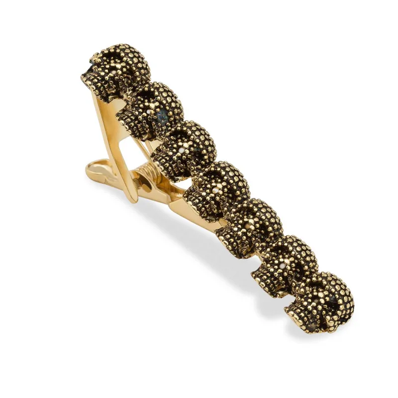Día De Muertos Gold Skull Tie Bar made by OTAA