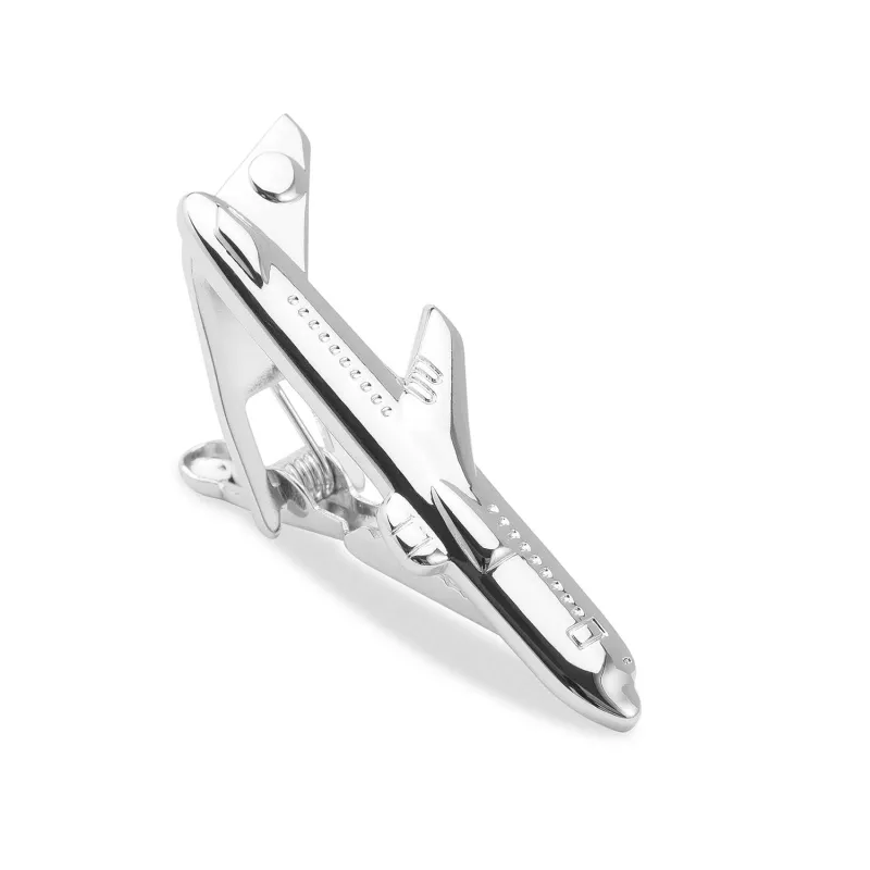 Silver Airplane Tie Bar made by OTAA