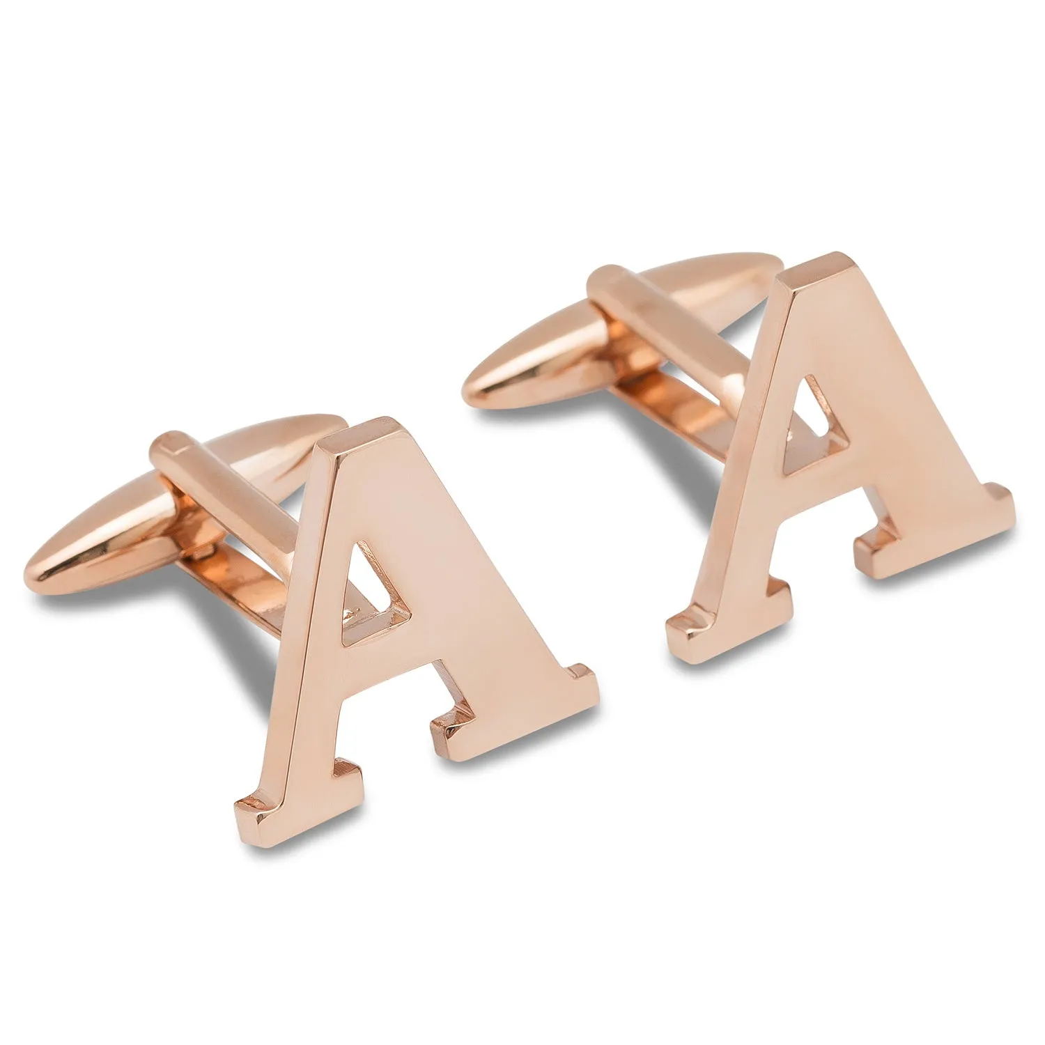Rose Gold Letter A Cufflinks sold by OTAA product image thumbnail 2