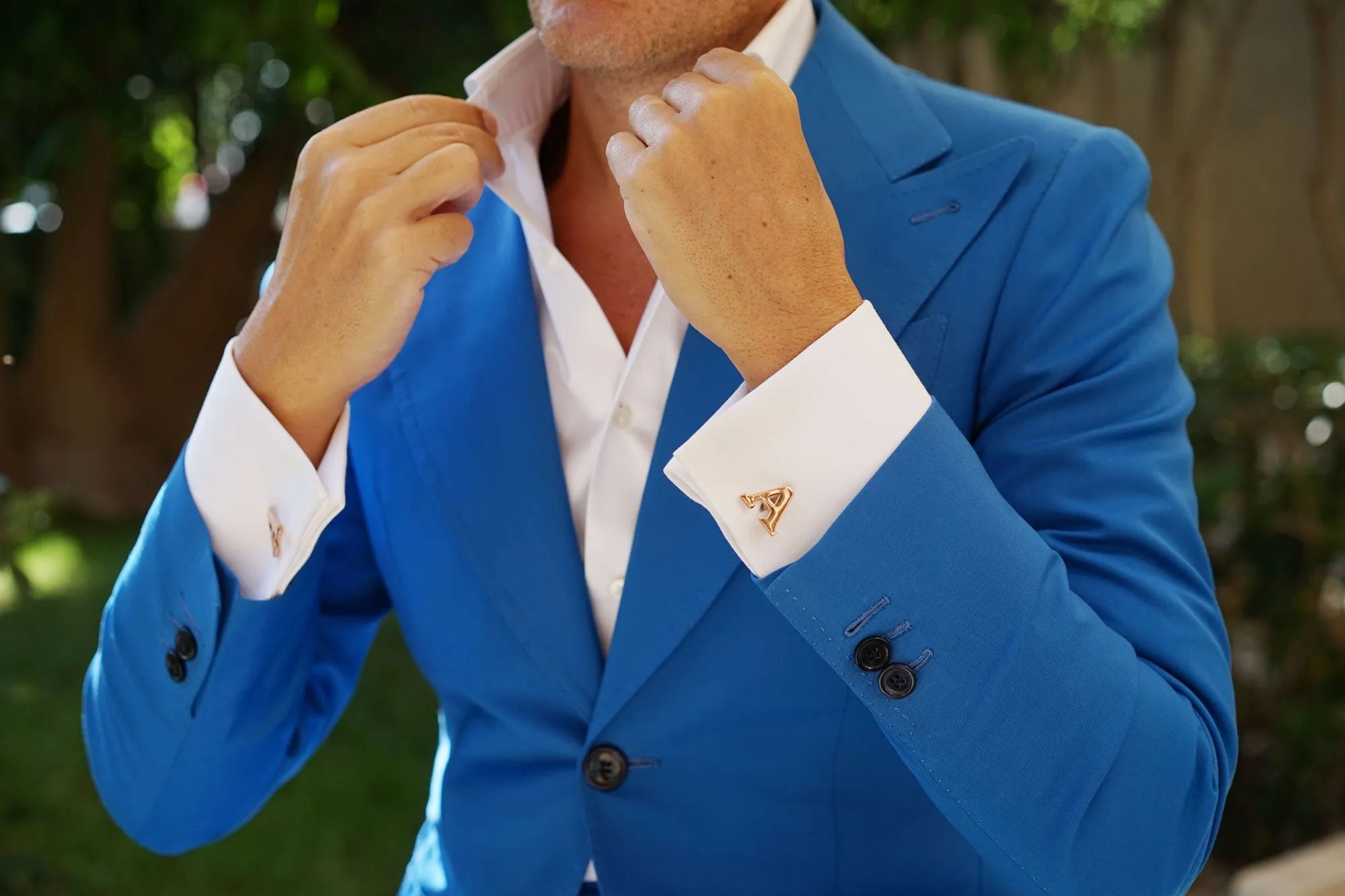 Rose Gold Letter A Cufflinks sold by OTAA product image thumbnail 4