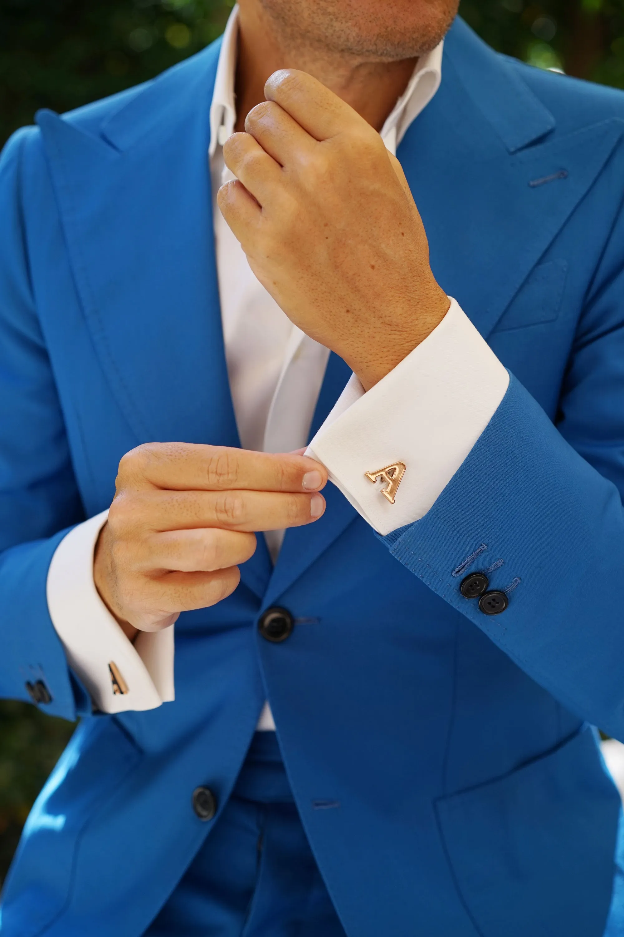 Rose Gold Letter A Cufflinks sold by OTAA product image thumbnail 5