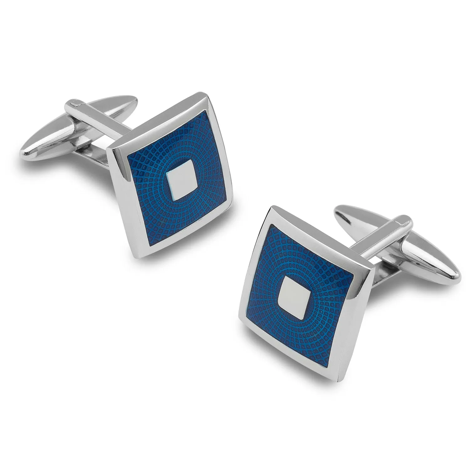 Infinity Blue and Silver Square Cufflinks sold by OTAA