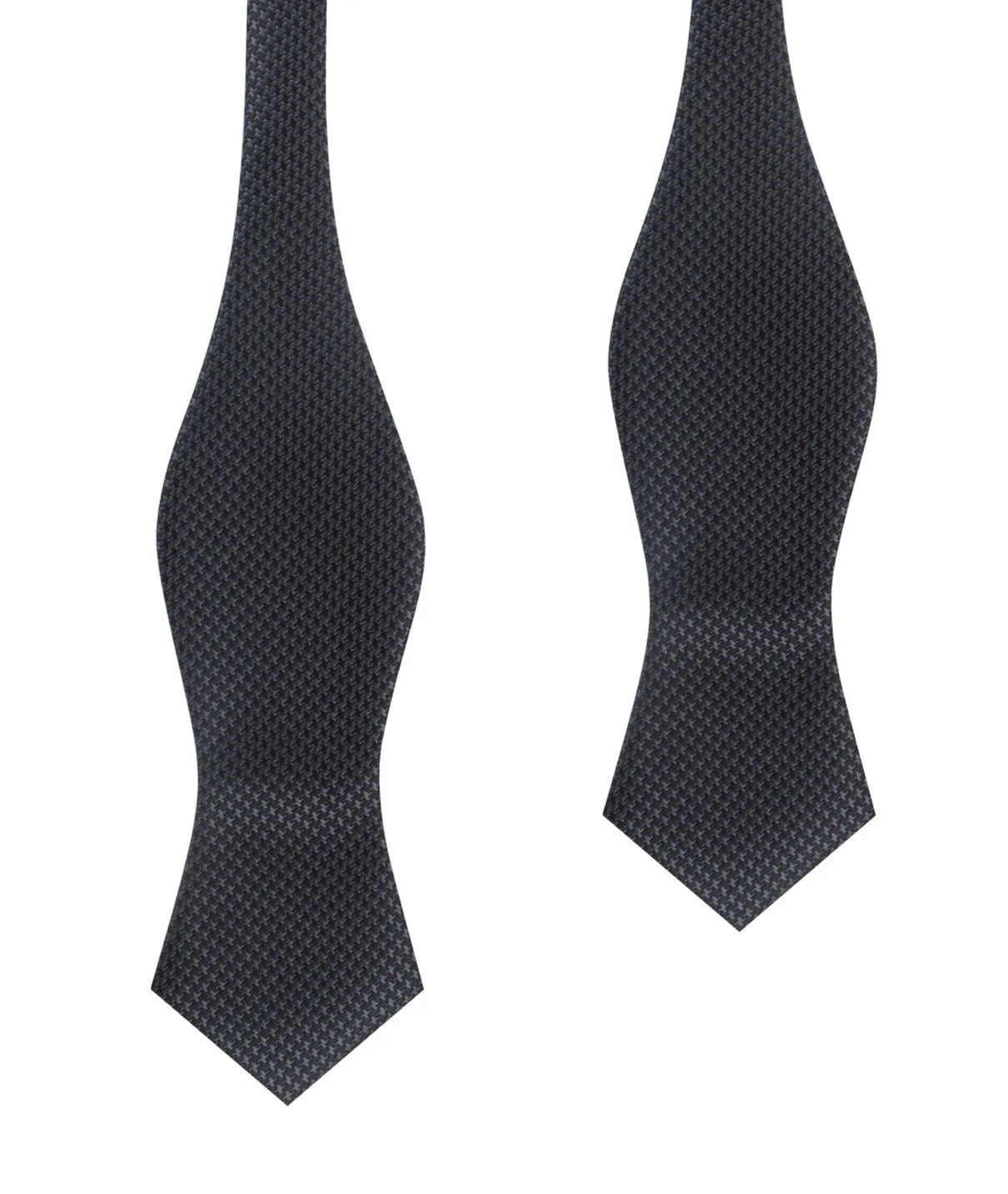 Black Houndstooth Pattern Self Tie Diamond Tip Bow Tie sold by OTAA