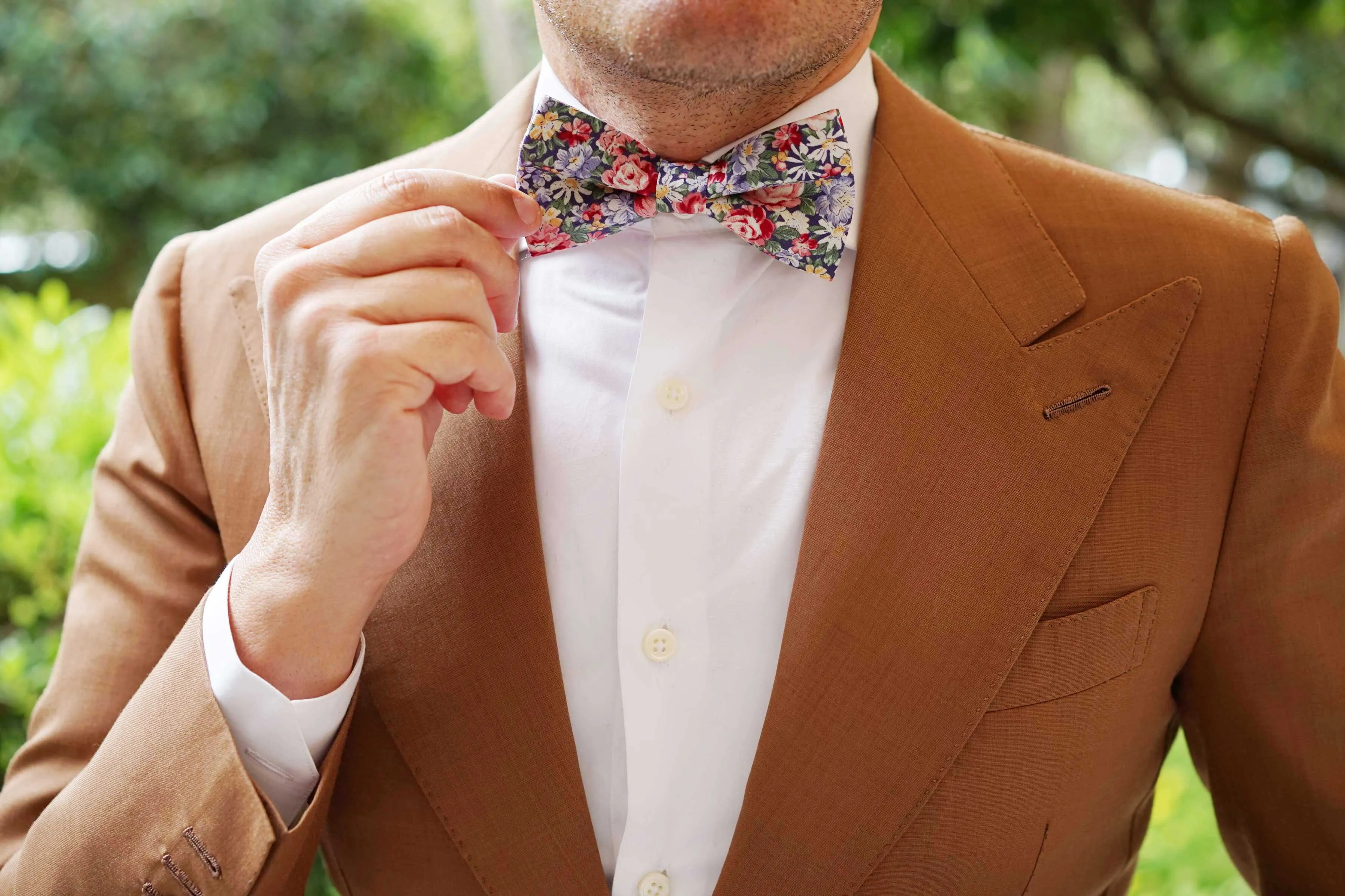 Pink Chrysanthemum Floral Bow Tie sold by OTAA product image thumbnail 3