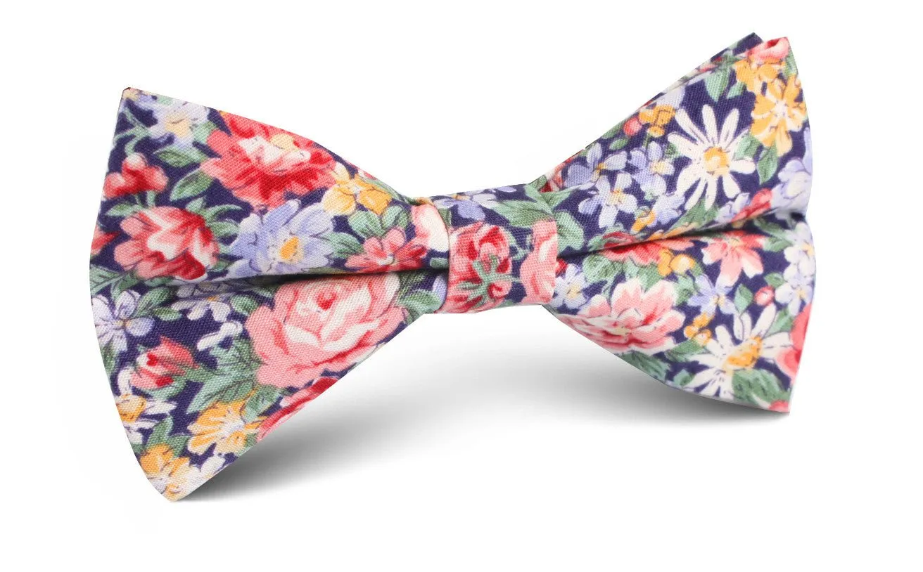Pink Chrysanthemum Floral Bow Tie sold by OTAA