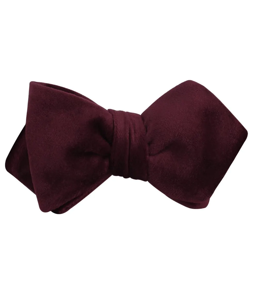 Bond Burgundy Diamond Velvet Self Bow Tie sold by OTAA product image thumbnail 2