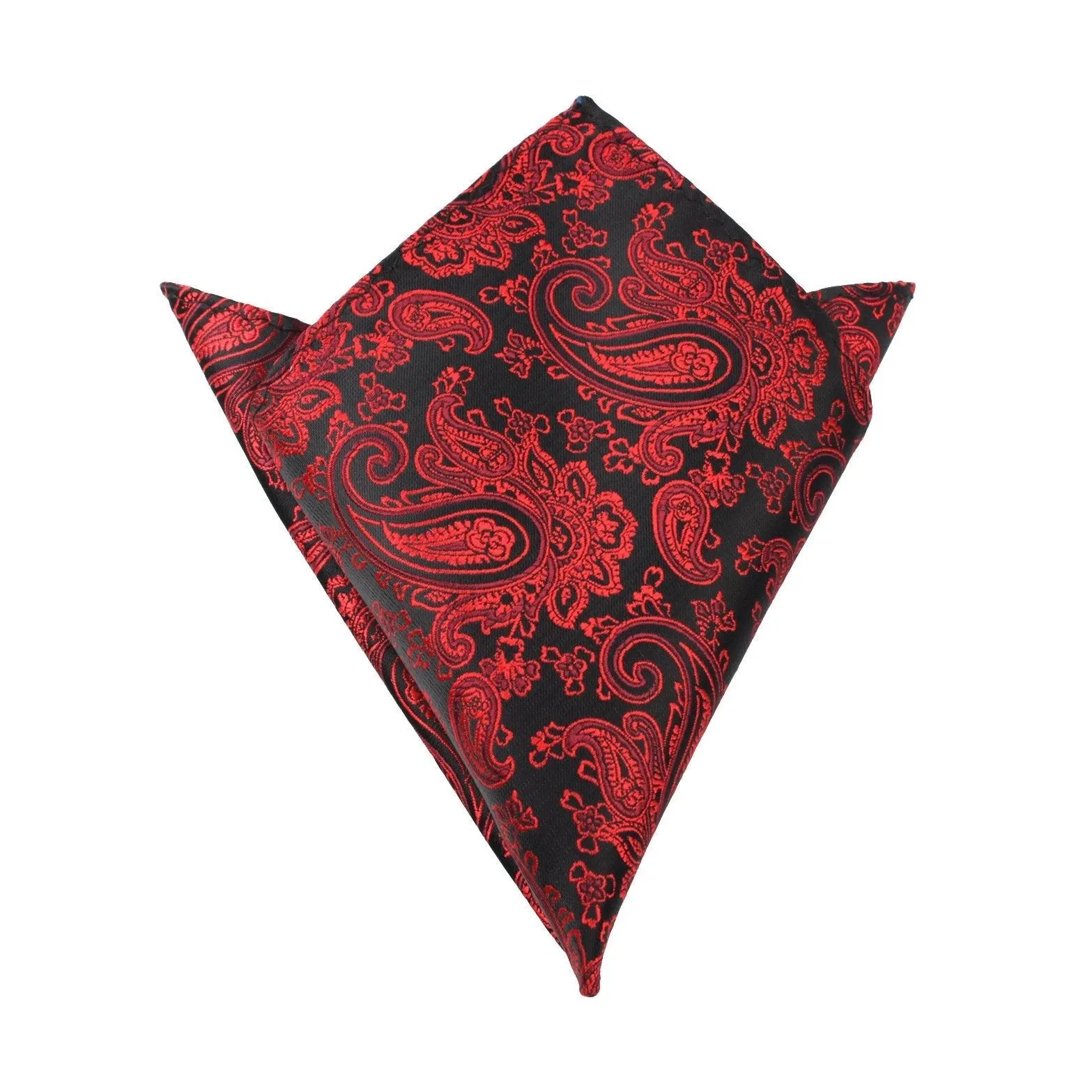 Paisley Red and Black Pocket Square sold by OTAA