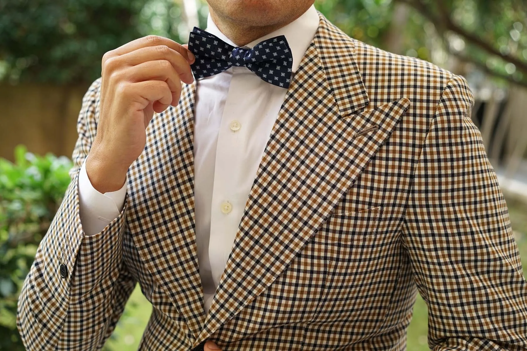 Navy Blue with Light Blue Pattern - Bow Tie sold by OTAA product image thumbnail 3