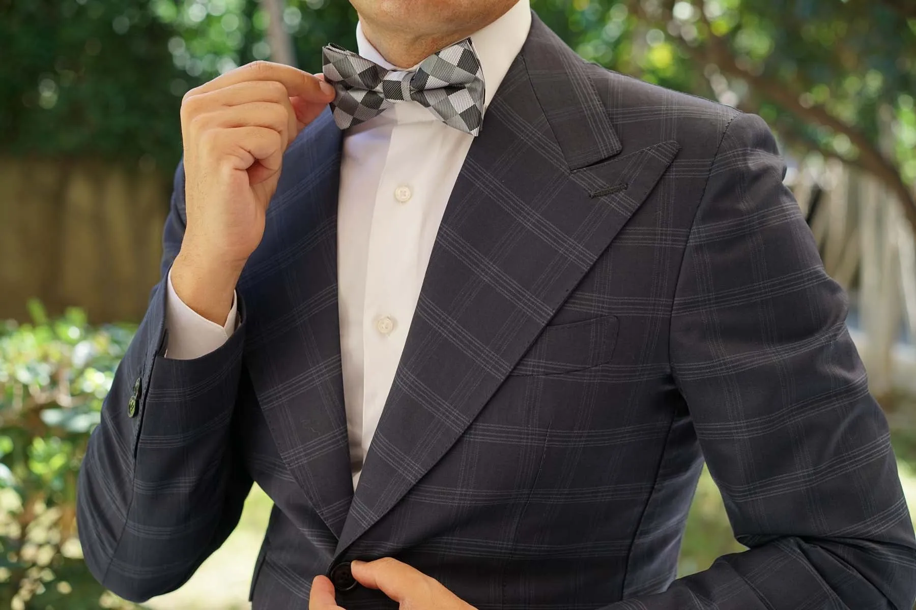 Black White Grey Checkered - Bow Tie sold by OTAA product image thumbnail 3