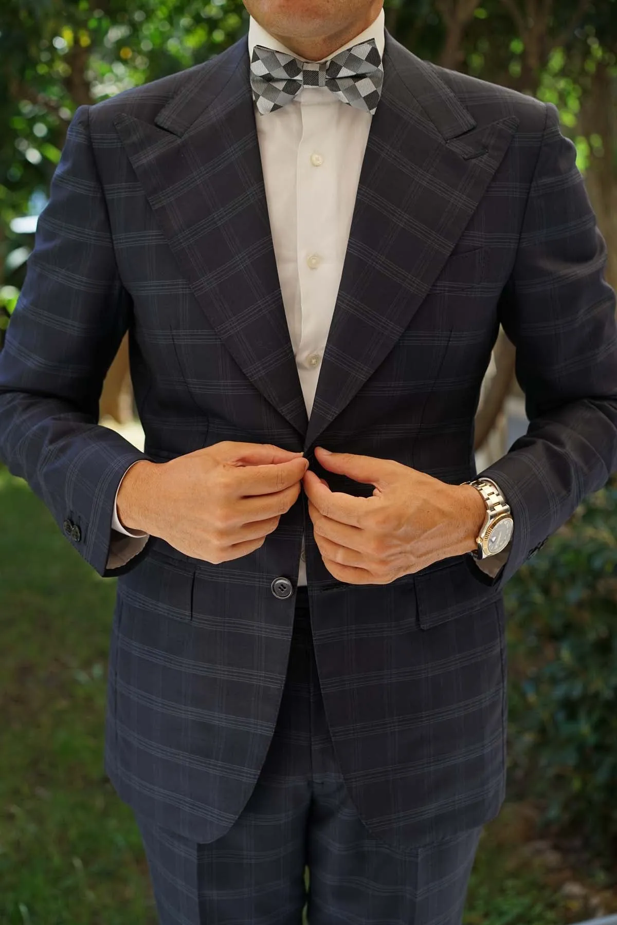 Black White Grey Checkered - Bow Tie sold by OTAA product image thumbnail 4