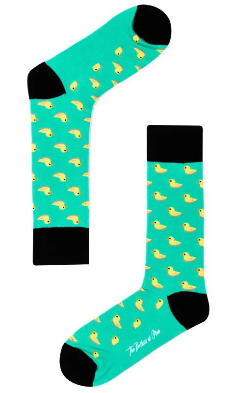 Green Floating Duck Socks made by OTAA