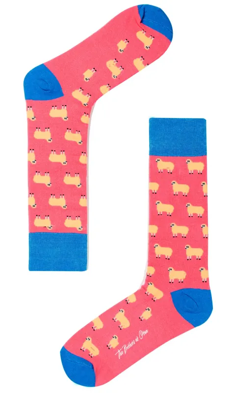 Pink Sheep Socks made by OTAA