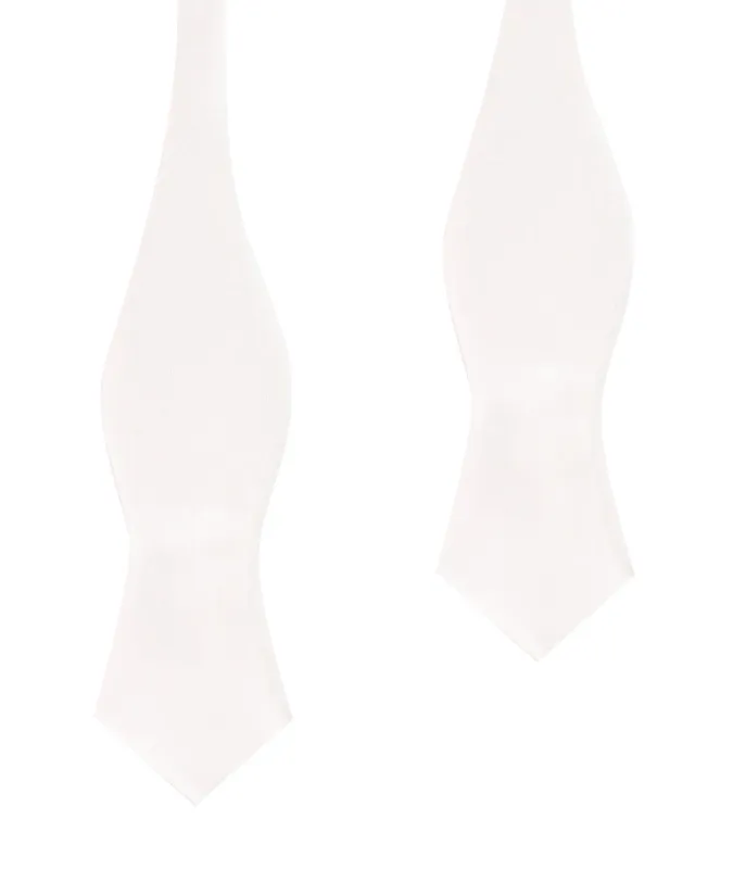 Ivory Satin Self Tie Diamond Tip Bow Tie made by OTAA