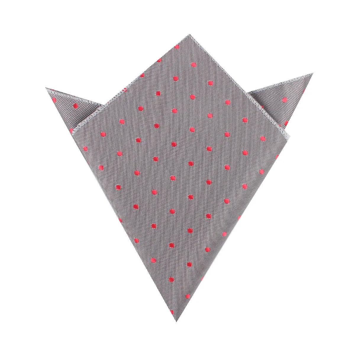 Grey with Hot Pink Polka Dots Pocket Square sold by OTAA