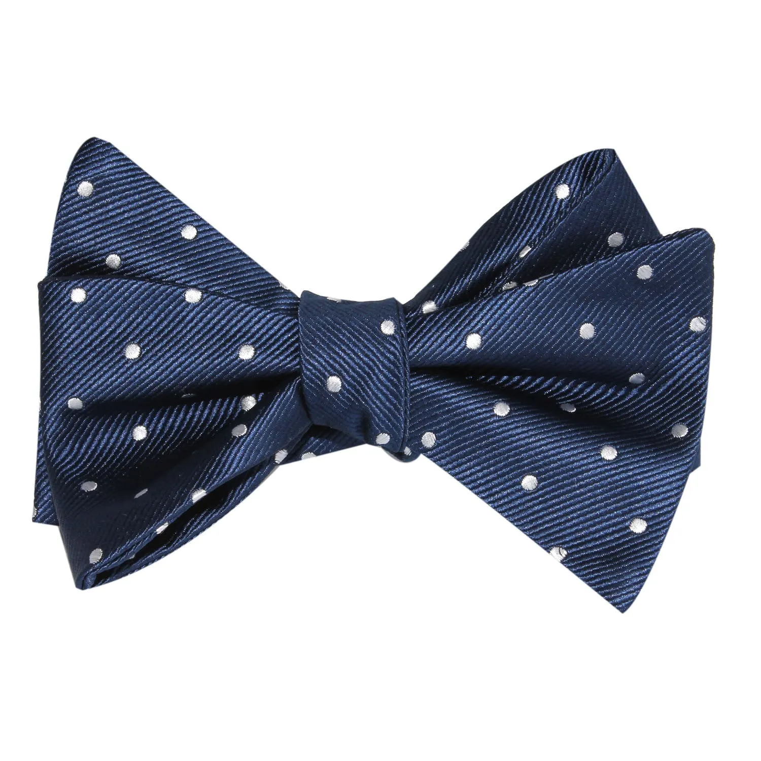 The OTAA Navy Blue with White Polka Dots Self Tie Bow Tie sold by OTAA product image thumbnail 3