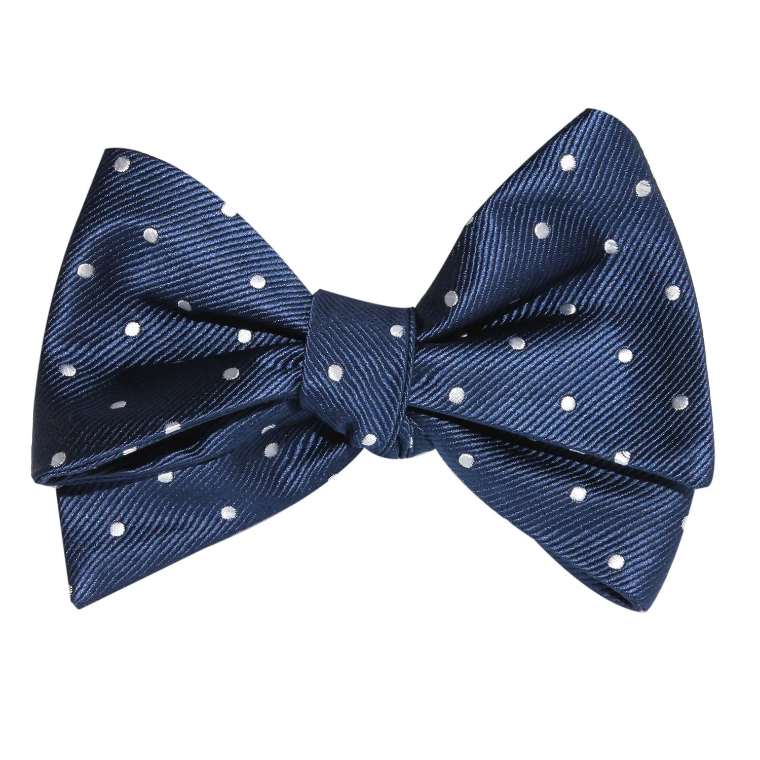 The OTAA Navy Blue with White Polka Dots Self Tie Bow Tie sold by OTAA product image thumbnail 2