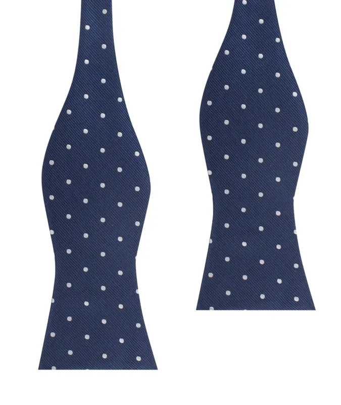 The OTAA Navy Blue with White Polka Dots Self Tie Bow Tie made by OTAA