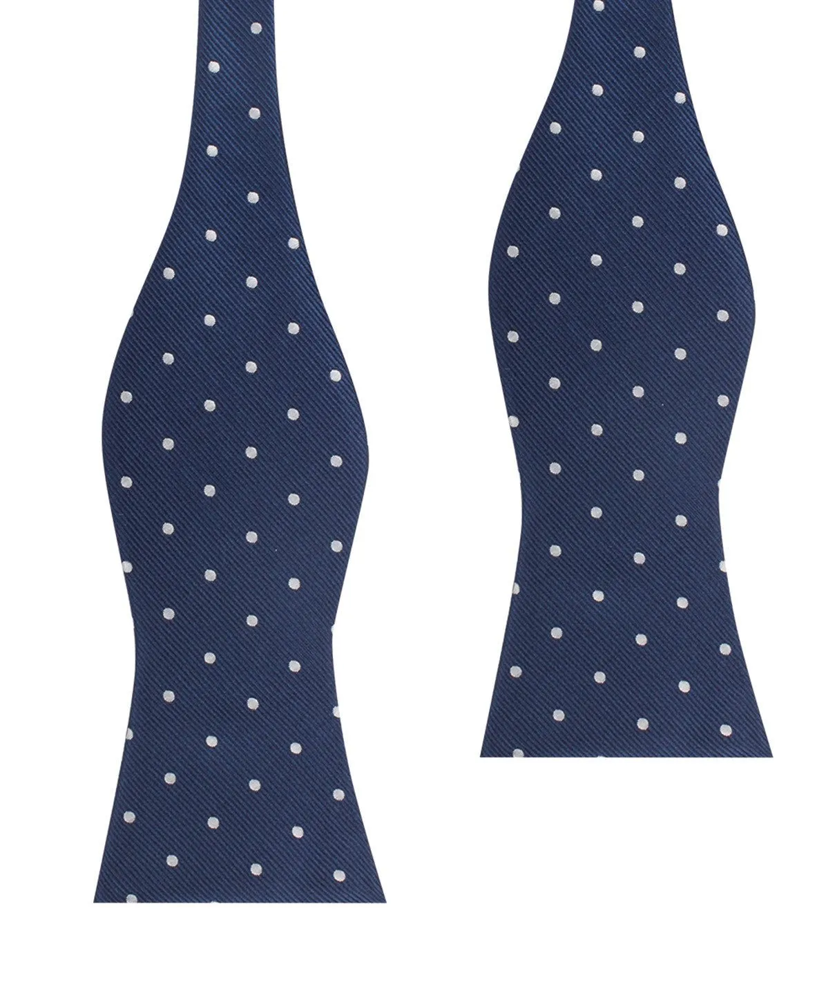 The OTAA Navy Blue with White Polka Dots Self Tie Bow Tie sold by OTAA