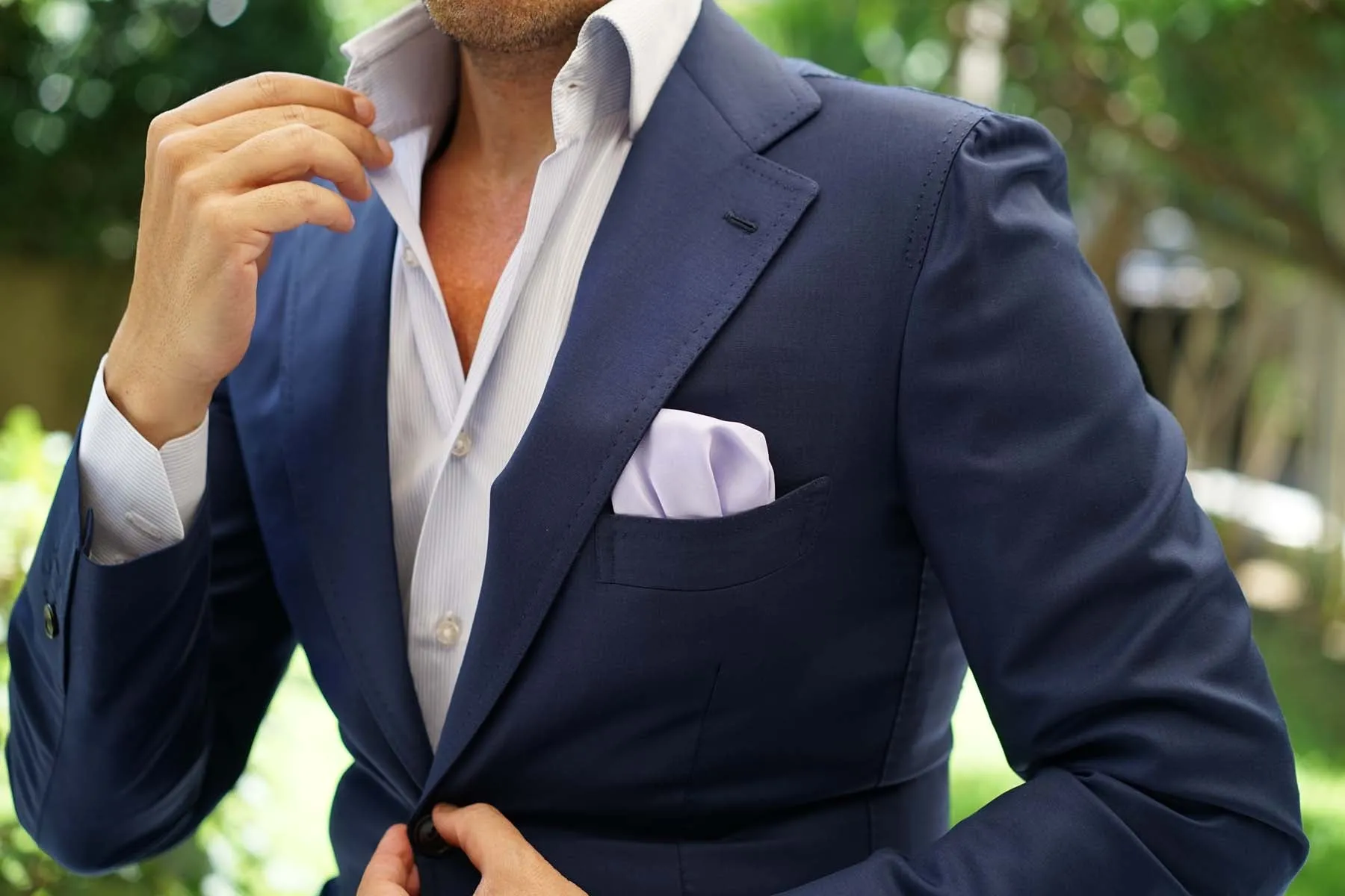 Lavender Purple Satin Pocket Square sold by OTAA product image thumbnail 5