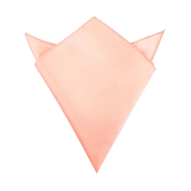 Salmon Satin Pocket Square made by OTAA