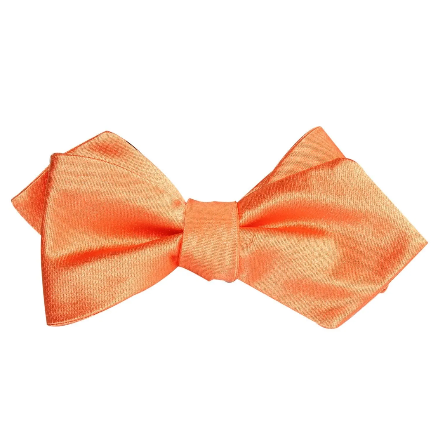 Orange Tangerine Satin Self Tie Diamond Tip Bow Tie sold by OTAA product image thumbnail 3