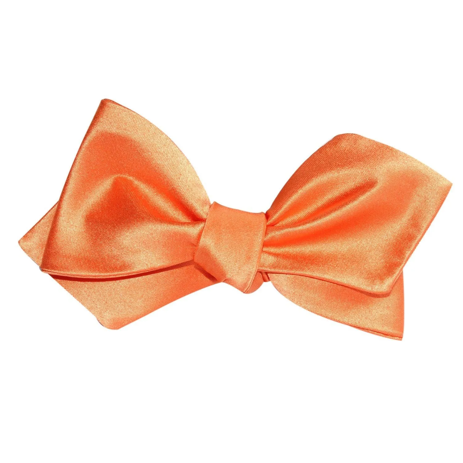 Orange Tangerine Satin Self Tie Diamond Tip Bow Tie sold by OTAA product image thumbnail 4