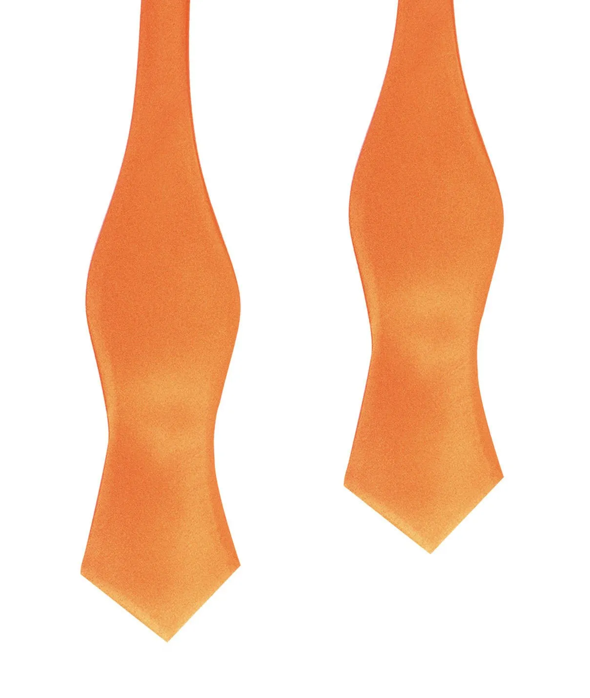 Orange Tangerine Satin Self Tie Diamond Tip Bow Tie sold by OTAA