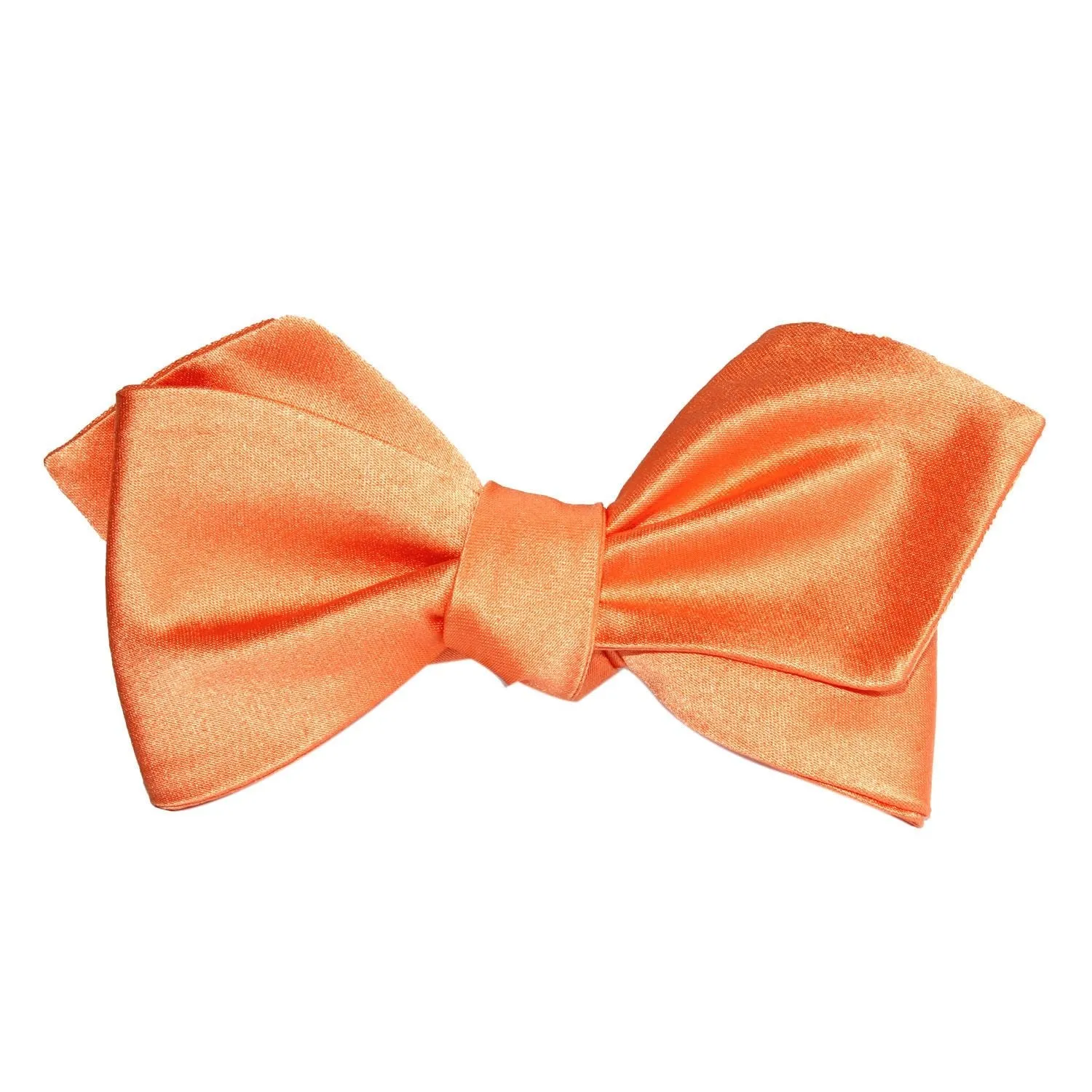 Orange Tangerine Satin Self Tie Diamond Tip Bow Tie sold by OTAA product image thumbnail 2