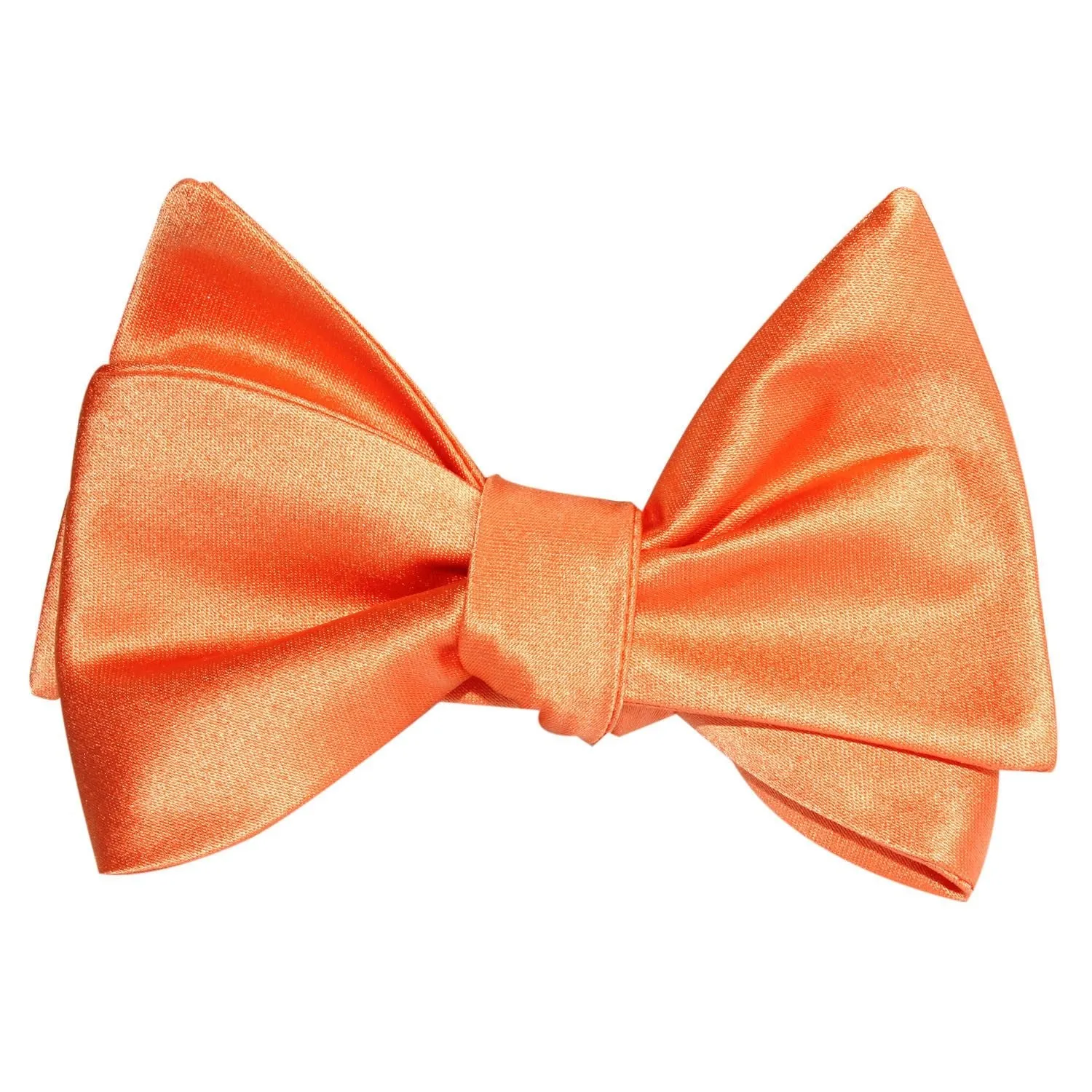 Orange Tangerine Satin Self Tie Bow Tie sold by OTAA product image thumbnail 3