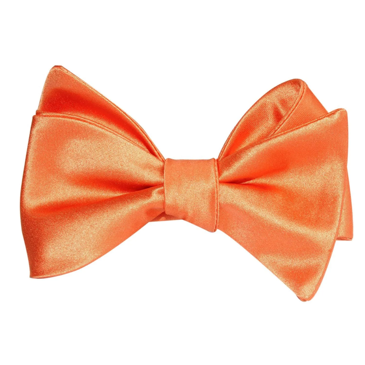 Orange Tangerine Satin Self Tie Bow Tie sold by OTAA product image thumbnail 2