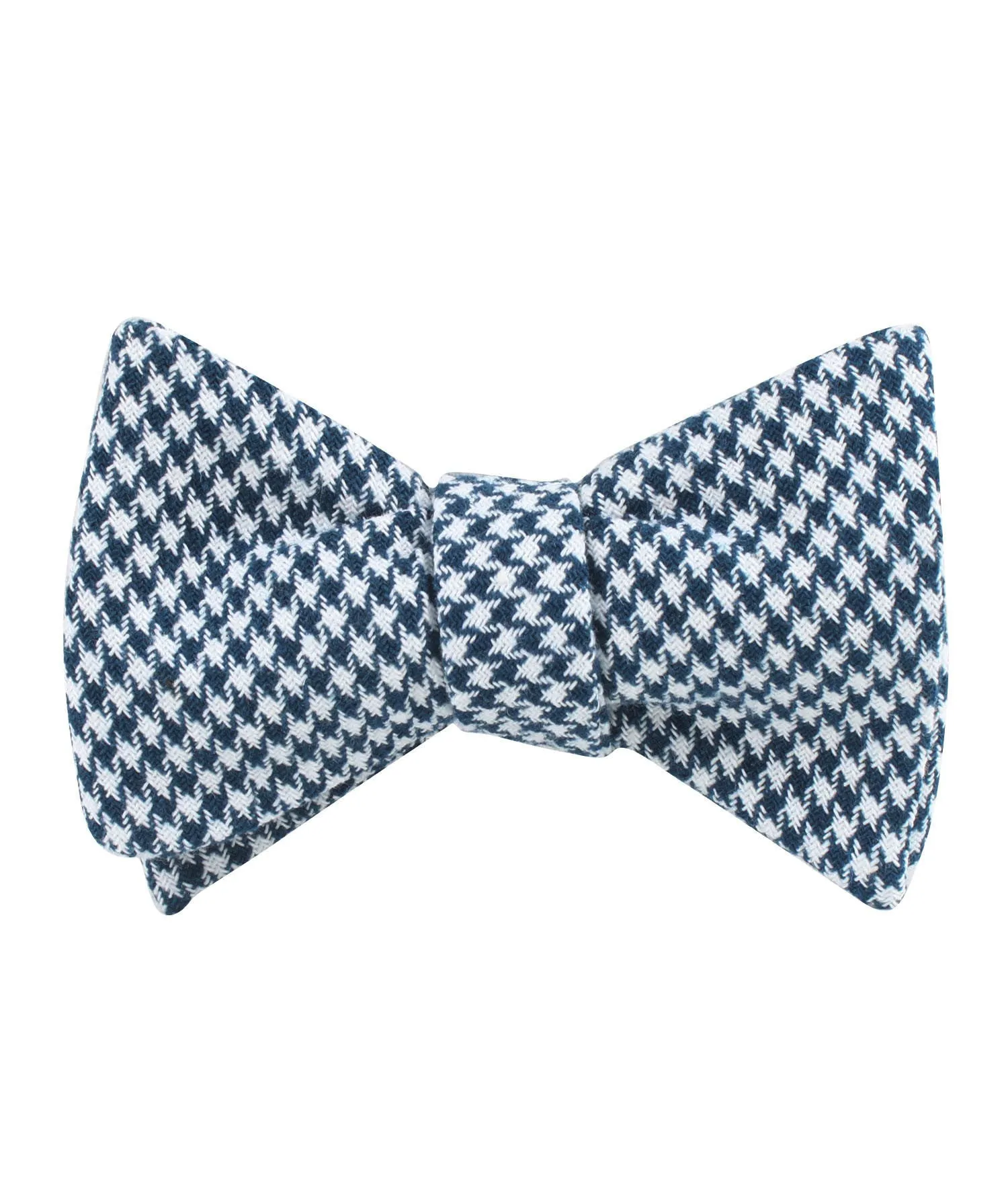 Blue Houndstooth Raw Linen Self Bow Tie sold by OTAA product image thumbnail 2
