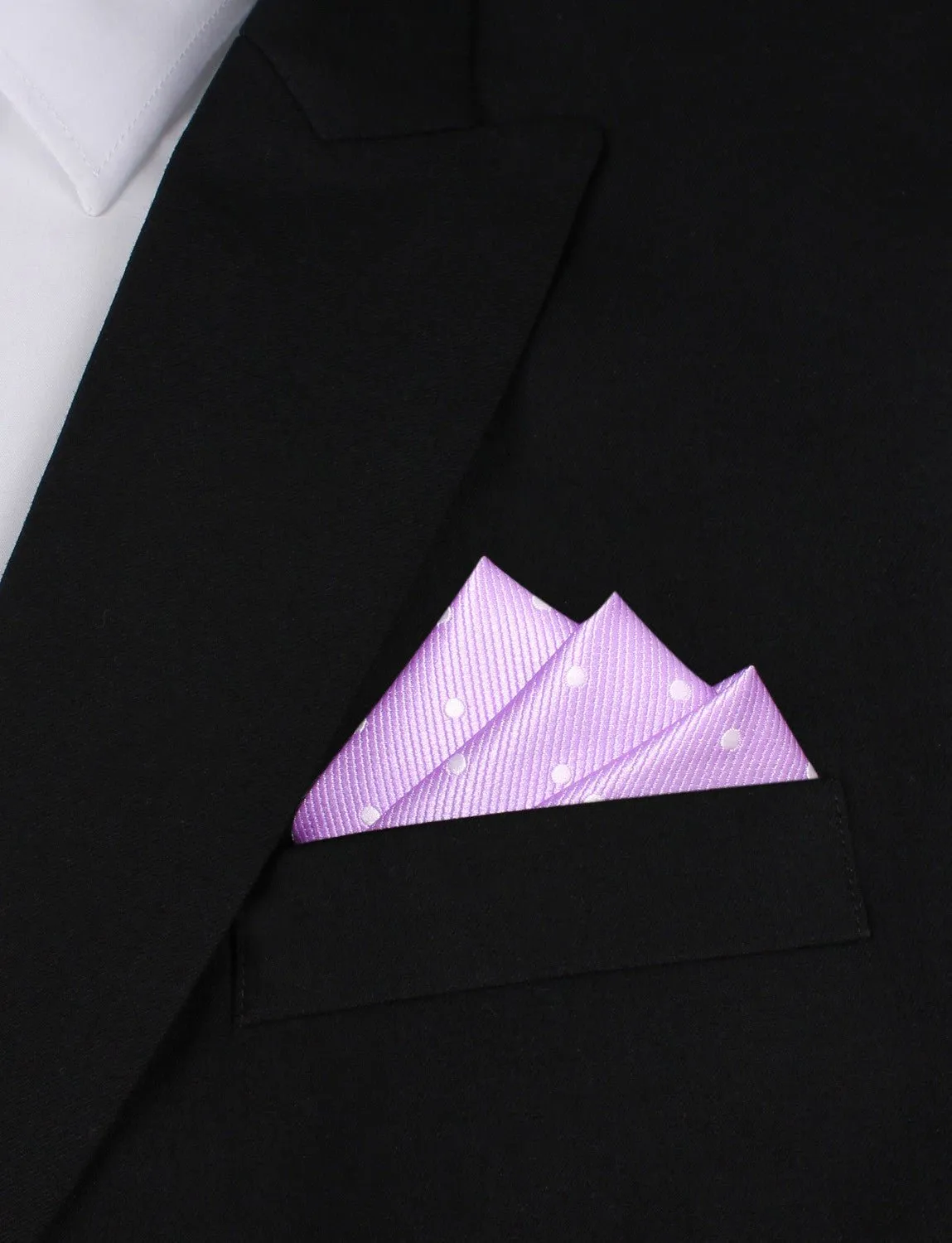 Light Purple with White Polka Dots Pocket Square sold by OTAA product image thumbnail 3
