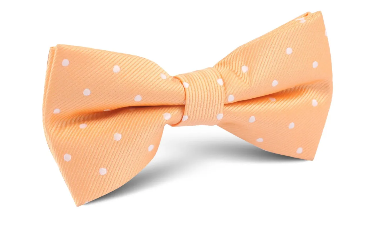 Orange with White Polka Dots Bow Tie made by OTAA