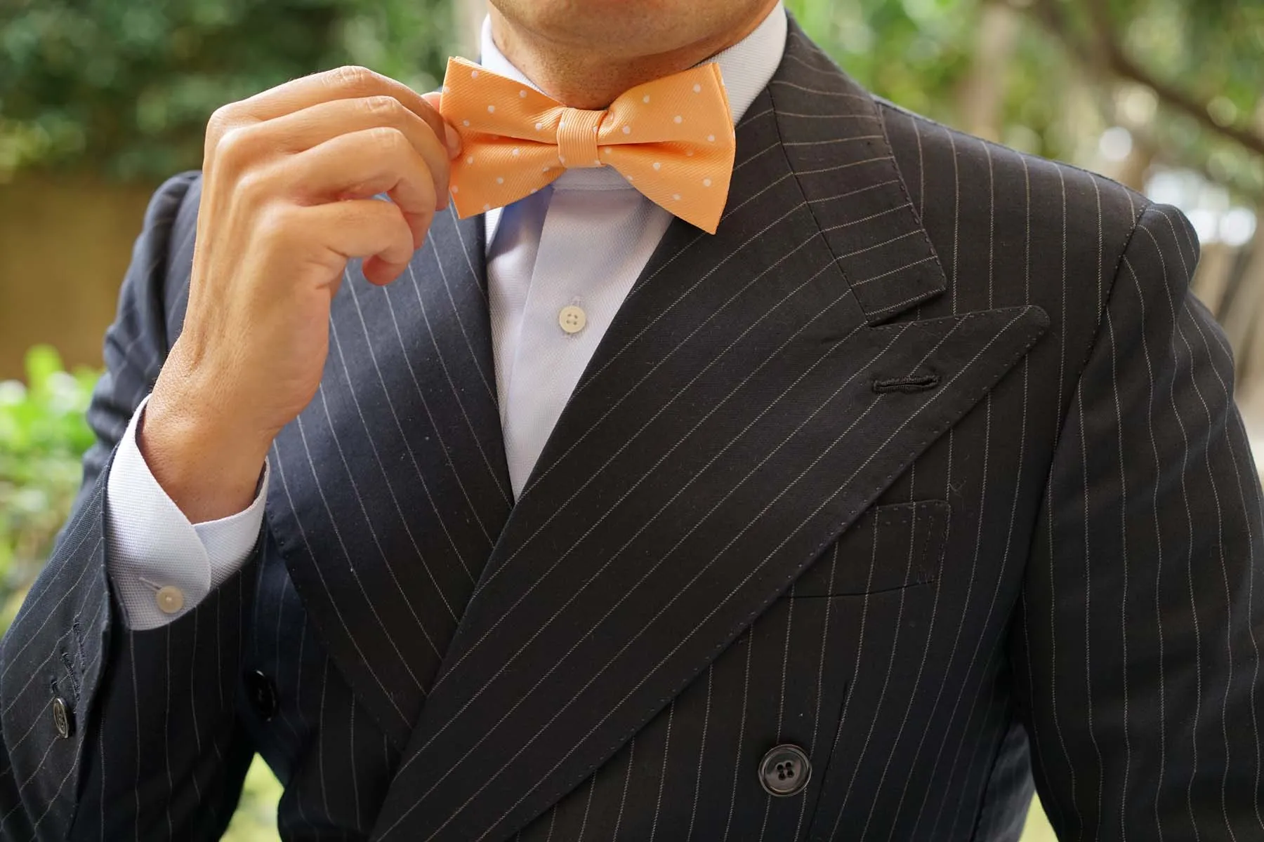 Orange with White Polka Dots Bow Tie sold by OTAA product image thumbnail 4