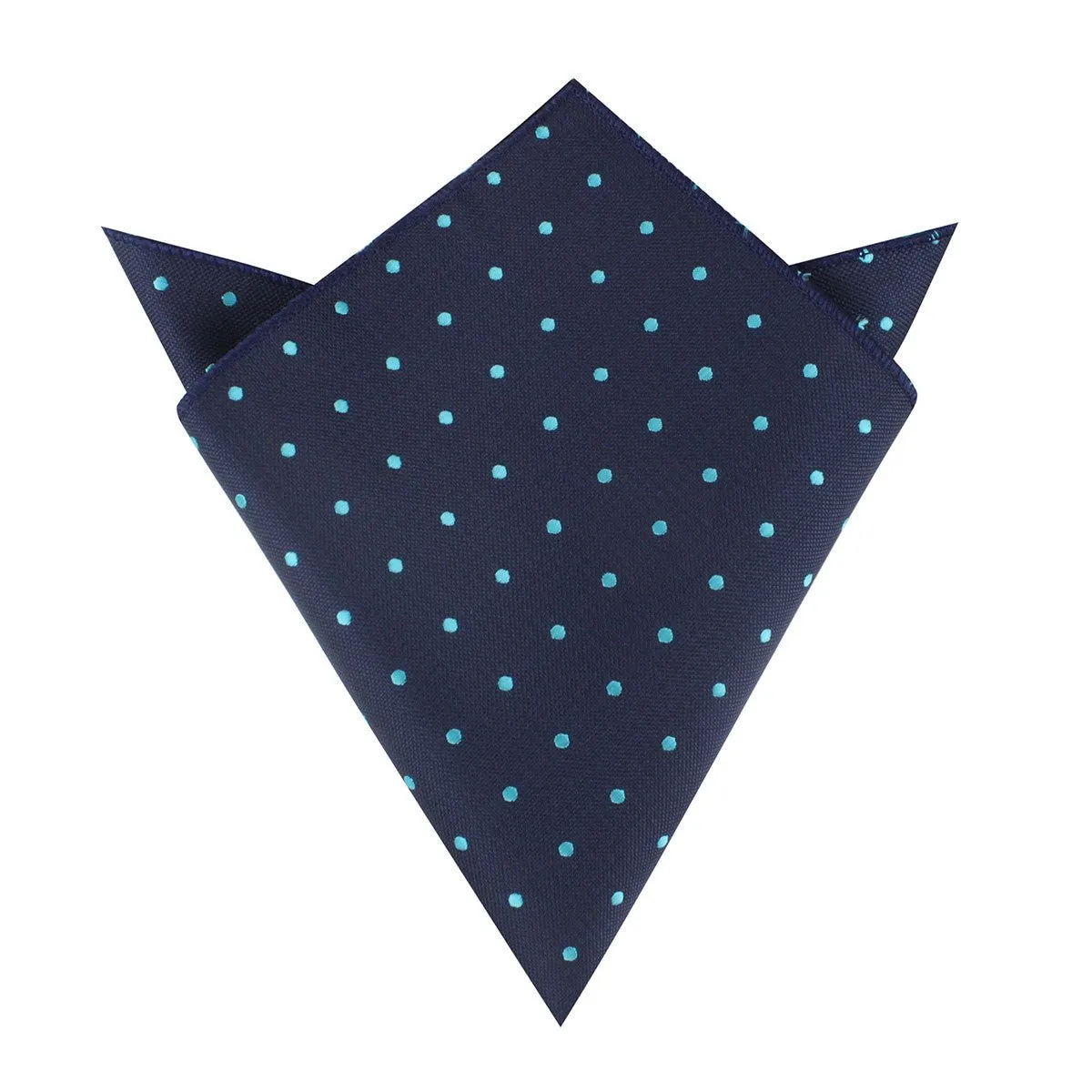 Navy Blue with Mint Blue Polka Dots Pocket Square sold by OTAA