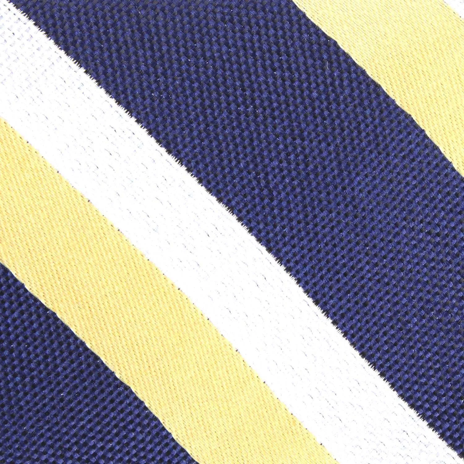 Navy Blue & Yellow Stripe Self Tie Bow Tie sold by OTAA product image thumbnail 5