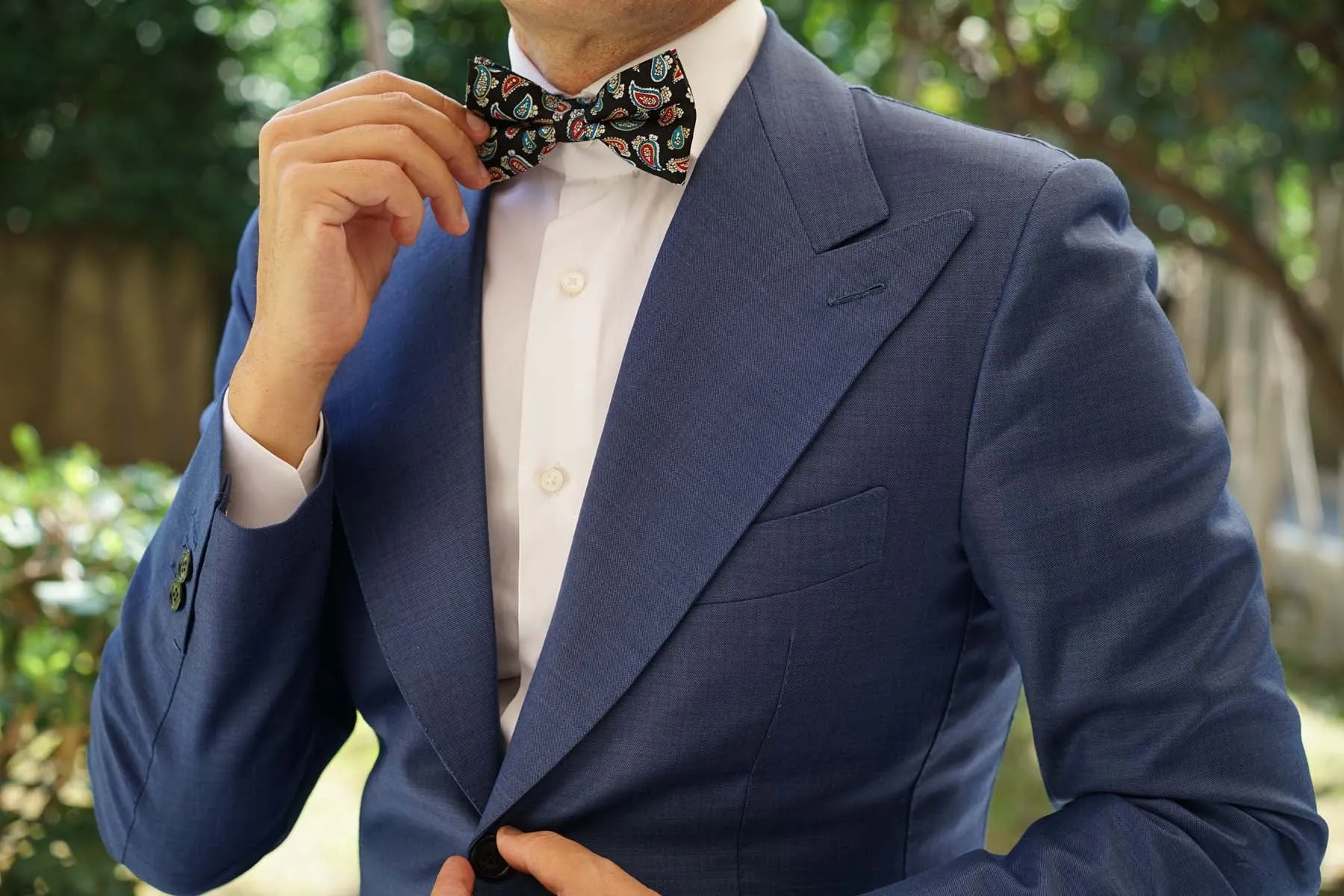 Black Twisted Teardrop Paisley Bow Tie sold by OTAA product image thumbnail 5