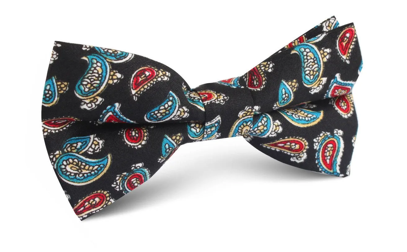 Black Twisted Teardrop Paisley Bow Tie sold by OTAA