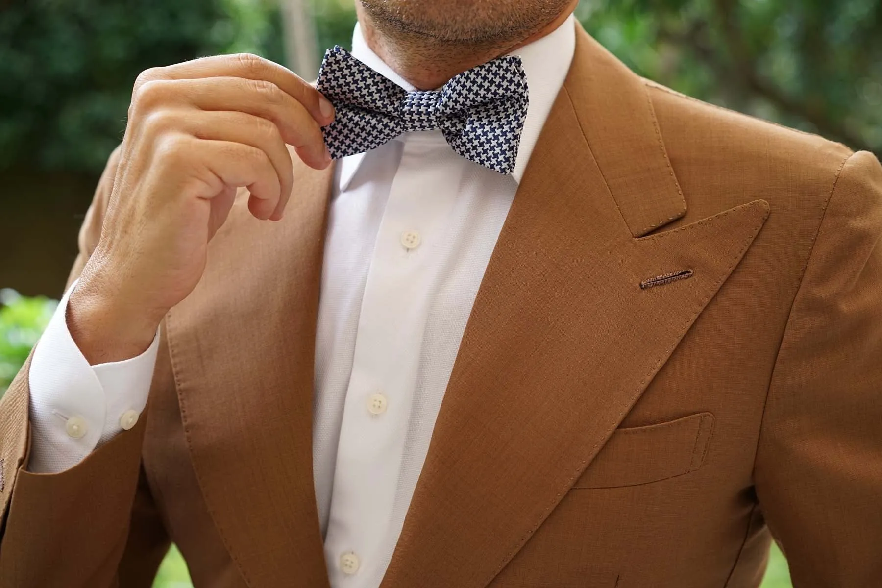 Deep Blue Houndstooth Bow Tie sold by OTAA product image thumbnail 5