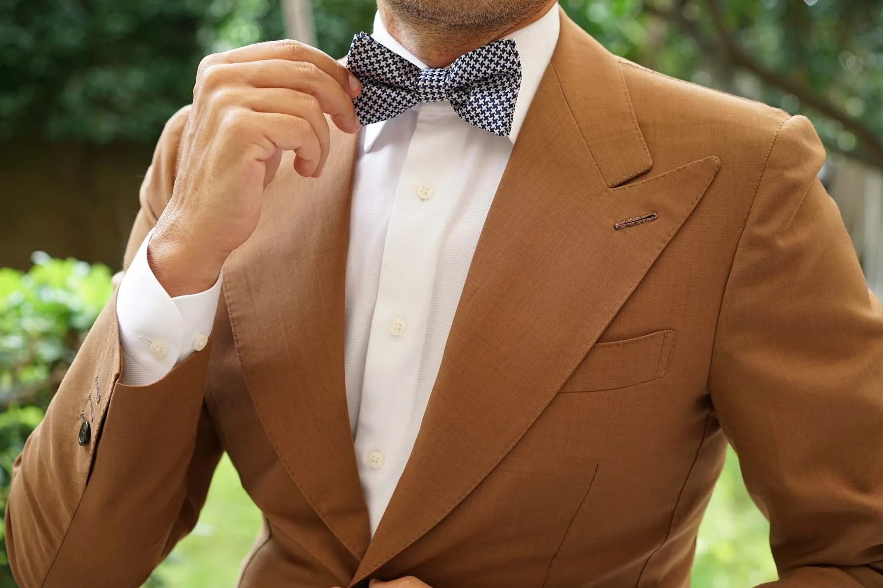 Deep Blue Houndstooth Bow Tie sold by OTAA product image thumbnail 3