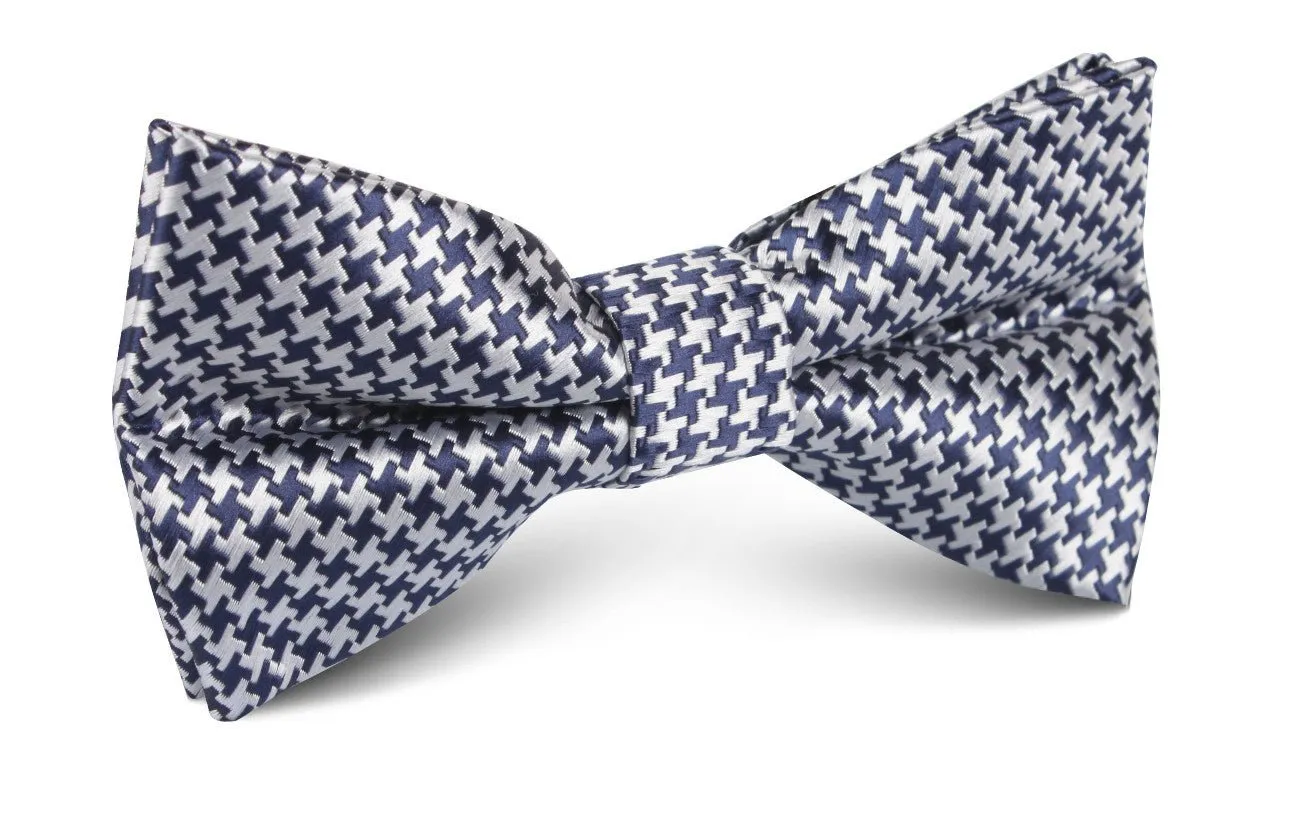 Deep Blue Houndstooth Bow Tie sold by OTAA