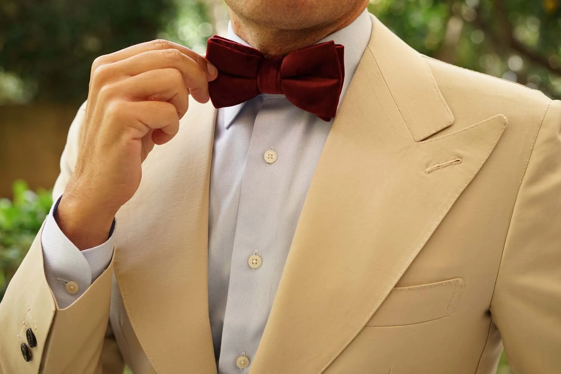 Bond Burgundy Velvet Bow Tie sold by OTAA product image thumbnail 5