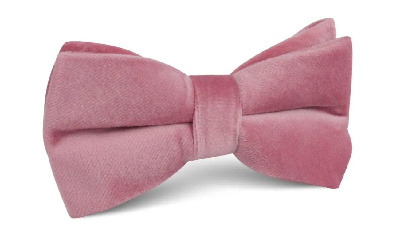 Nude Pink Velvet Bow Tie made by OTAA