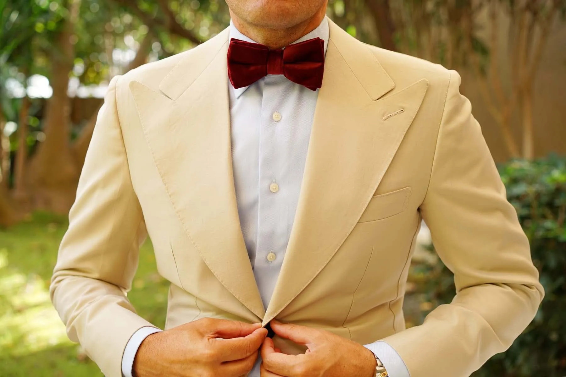 Maroon Velvet Bow Tie sold by OTAA product image thumbnail 5