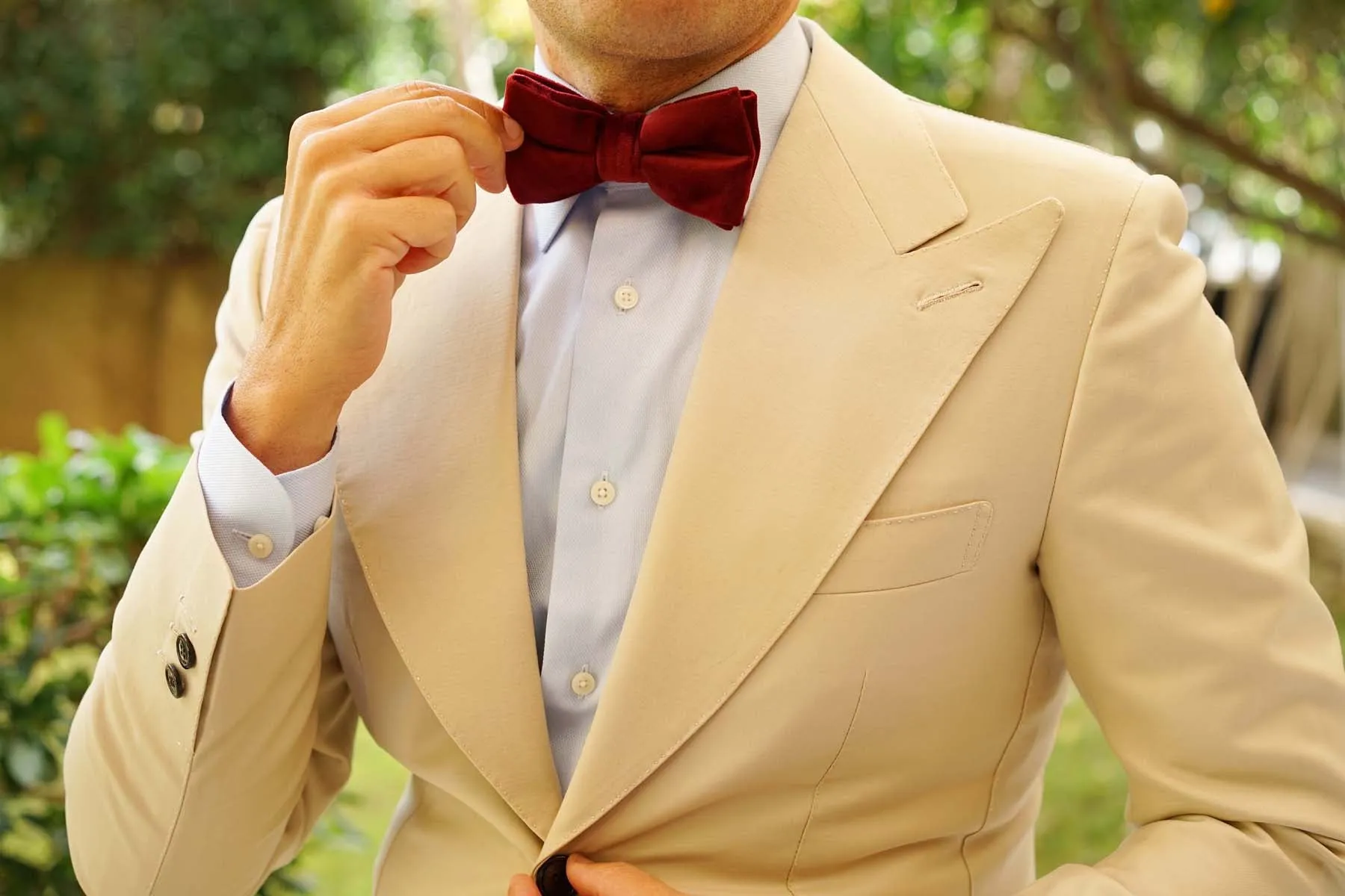 Maroon Velvet Bow Tie sold by OTAA product image thumbnail 3