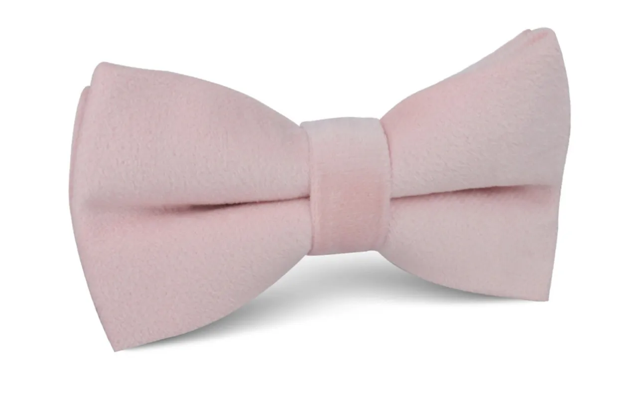 Blush Pink Velvet Bow Tie made by OTAA