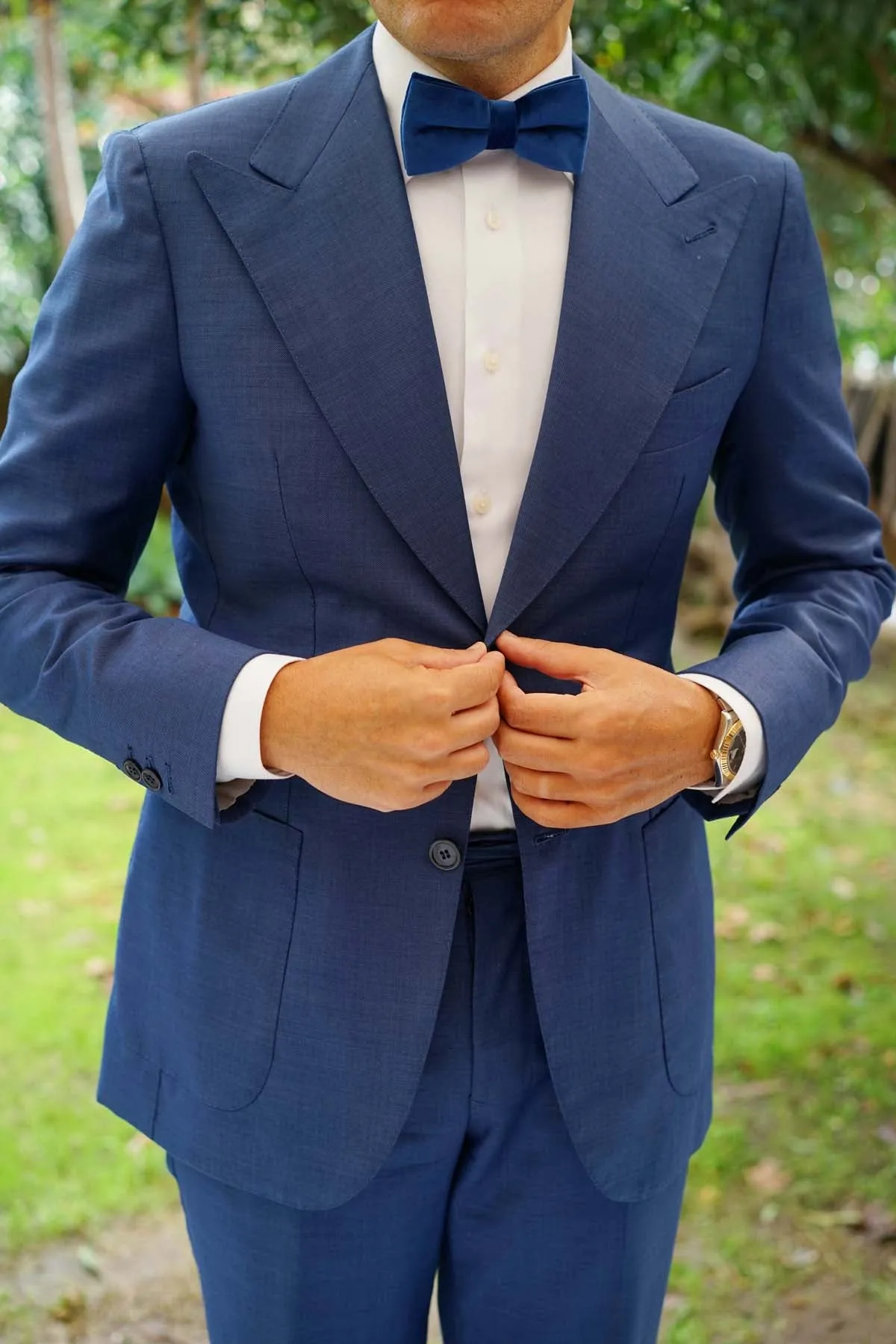 Royal Blue Velvet Bow Tie sold by OTAA product image thumbnail 4