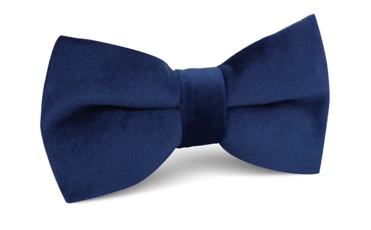 Royal Blue Velvet Bow Tie made by OTAA