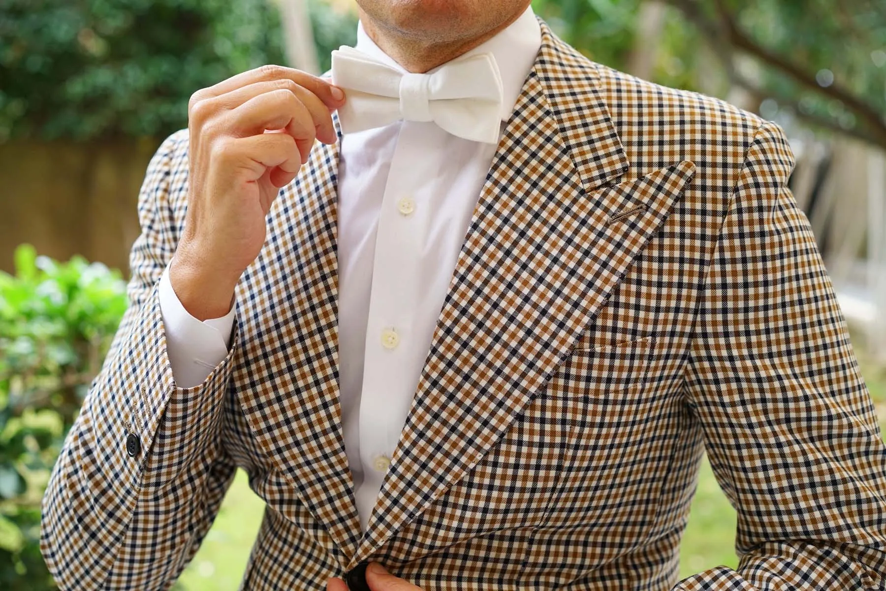 White Velvet Bow Tie sold by OTAA product image thumbnail 5