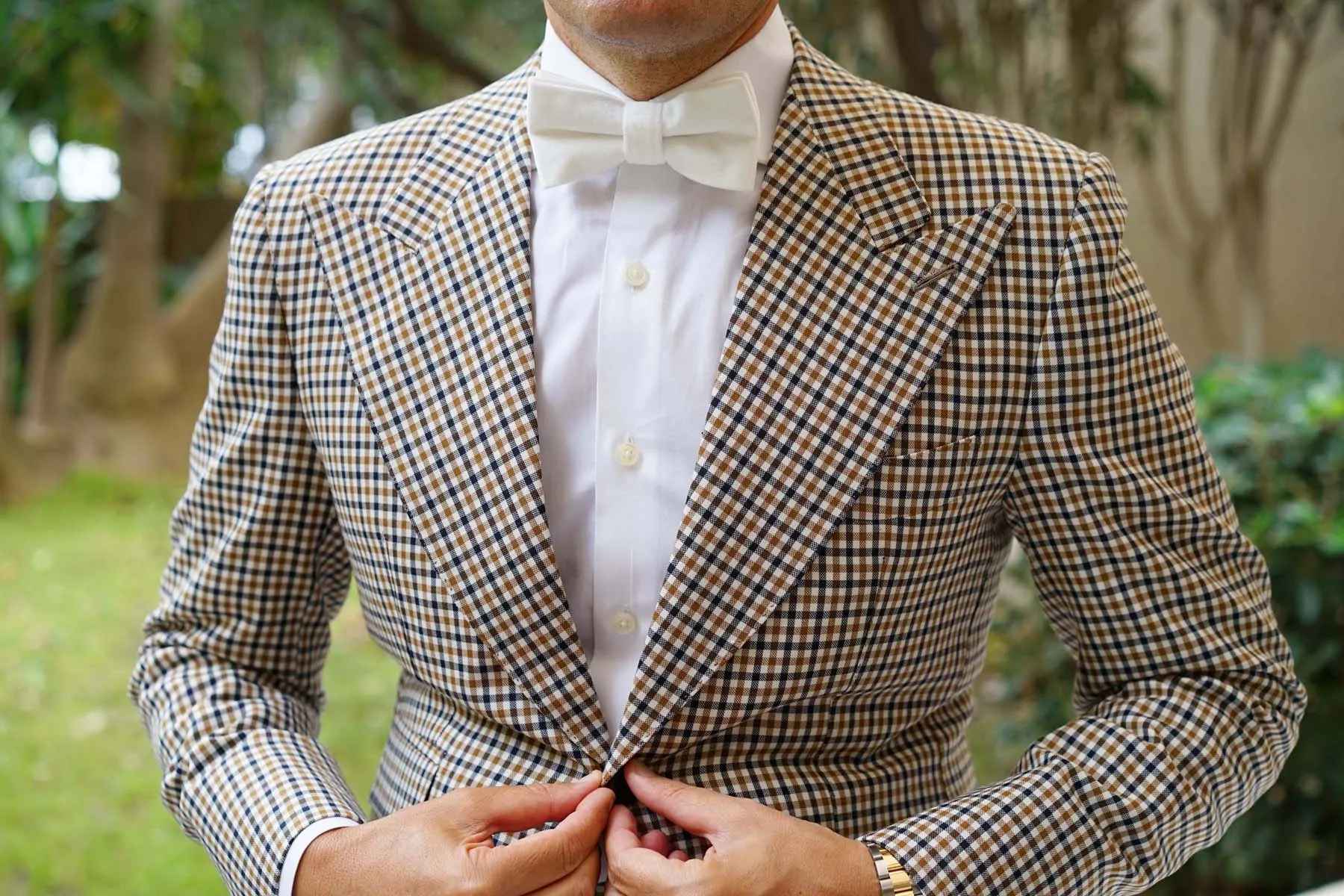 White Velvet Bow Tie sold by OTAA product image thumbnail 3
